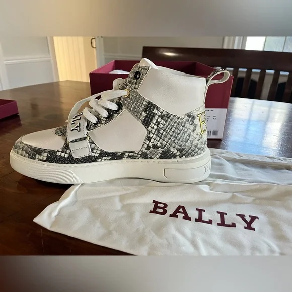 Bally Hightop Snakeskin Sneakers